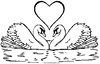 lamina para imprimir y colorear cisnes enamorados
